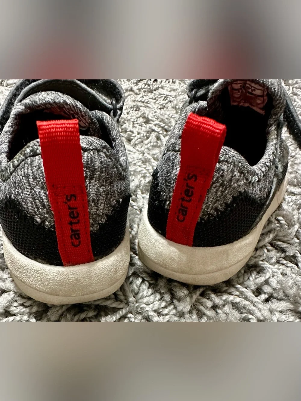 Carter's Grey and Black Sneakers with Red Inner Lining